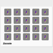 katmeisje vierkante sticker (Vel)