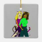 katmeisjes keramisch ornament (Achterkant)