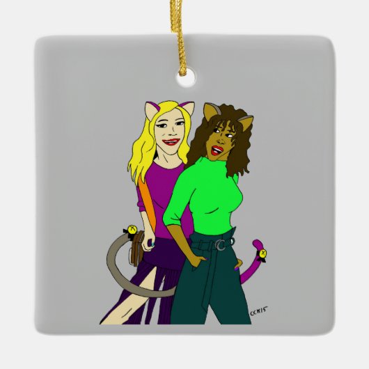 katmeisjes keramisch ornament (Voorkant)