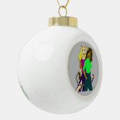 katmeisjes keramische bal ornament (Links)