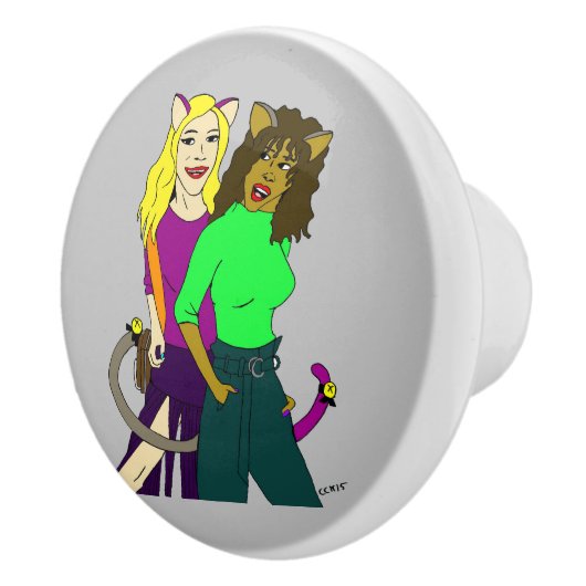 katmeisjes keramische knop (Rechts)