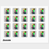katmeisjes vierkante sticker (Vel)
