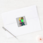 katmeisjes vierkante sticker (Envelop)