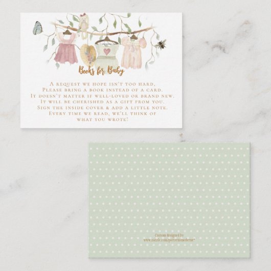 Katoeages, koudband, roze Baby shower Informatiekaartje (Voorkant / Achterkant)