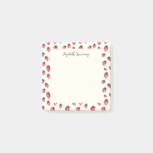 Katoen aardbei met handtekening Boho Post-it® Notes (Voorkant)