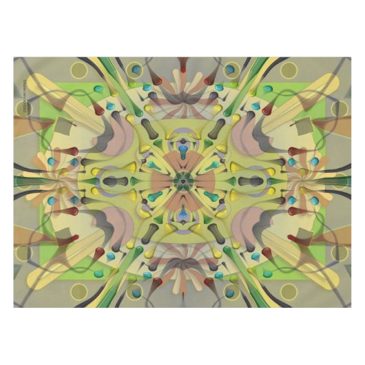 Katoen abstract geo 52x70 inch 0641a tafelkleed (Voorkant (Horizontaal))