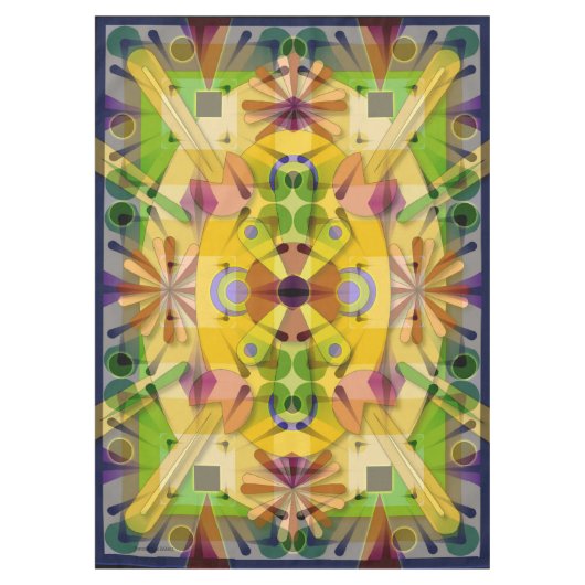 Katoen abstract geo 60x84 inch 0640j tafelkleed (Voorkant)