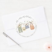 Katoen babykleding Waterverf Ronde Sticker (Envelop)