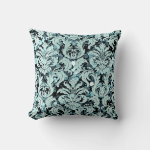 Katoen Blauwgroen Aquatic Damask Blue Tiffany LuxS Kussen