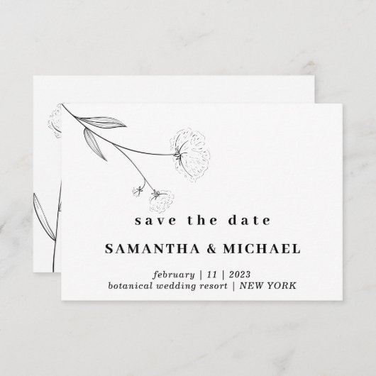 Katoen Bloem Boho Clear Indie de datum bewaren Kaart (Voorkant / Achterkant)