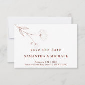 Katoen bloem Boho Terracotta Indie Sla de datum op Kaart (Voorkant)