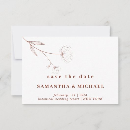 Katoen bloem Boho Terracotta Indie Sla de datum op Kaart (Voorkant)