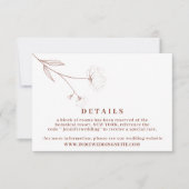 Katoen bloem Boho Terracotta Indie Wedding Detail Kaart (Voorkant)