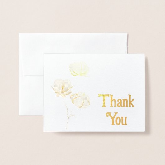 Katoen bloem Dank je Folie Kaarten (Voorkant met envelop)
