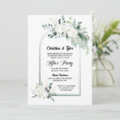 Katoen Bloem Eucalyptus Boog Trouwreceptie Kaart (Staand voorkant)