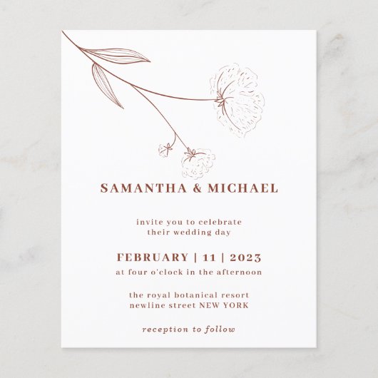 Katoen Bloem Herfst Terracotta Indie budget Flyer (Voorkant)