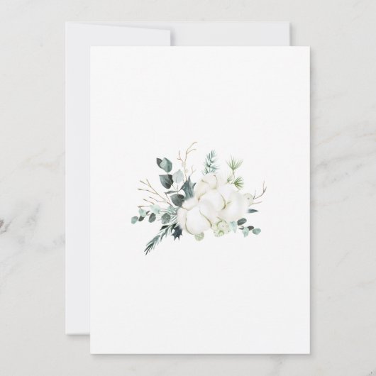 Katoen bloem Kerstfeest met eucalyptusark Kaart (Achterkant)