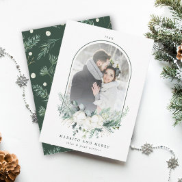 Katoen bloem Lijst in opbergvak Foto gehuwd en geb Feestdagenkaart