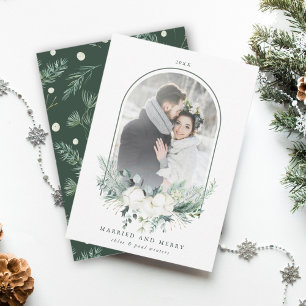 Katoen bloem Lijst in opbergvak Foto gehuwd en geb Feestdagenkaart