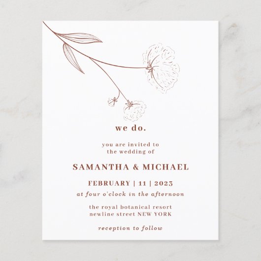 Katoen bloem Terracotta budget Botanisch dat we do Flyer (Voorkant)