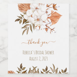 Katoen bloem Vrijgezellenfeest Gift Label Wijn Etiket