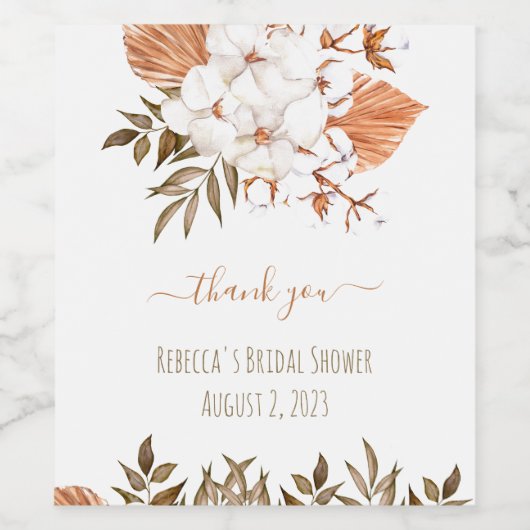 Katoen bloem Vrijgezellenfeest Gift Label Wijn Etiket (Enkel label)