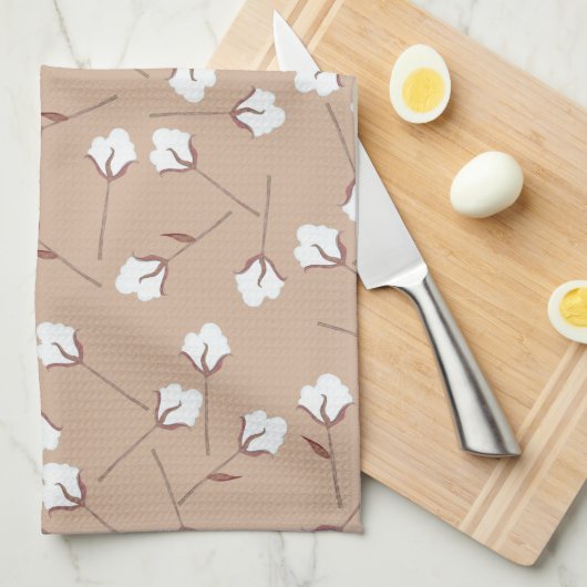 Katoen bloemen - Aangepast patroon Theedoek (Quarter Fold)