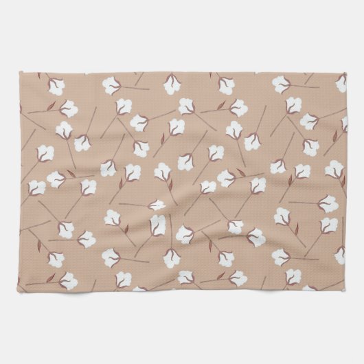 Katoen bloemen - Aangepast patroon Theedoek (Horizontaal)