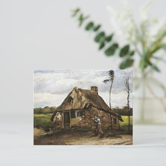Katoen, boer komt thuis, Van Gogh Fine Art Briefkaart (Staand voorkant)