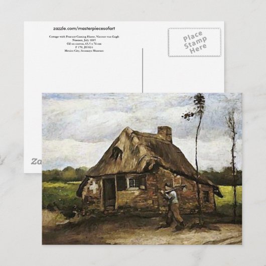 Katoen, boer komt thuis, Van Gogh Fine Art Briefkaart (Voorkant / Achterkant)