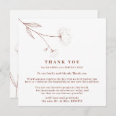 Katoen Boho Terracotta Indie Eenvoudig bedankt Kaart (Voorkant / Achterkant)