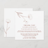 Katoen Boho Terracotta Indie Eenvoudig dank je wel Kaart (Voorkant / Achterkant)