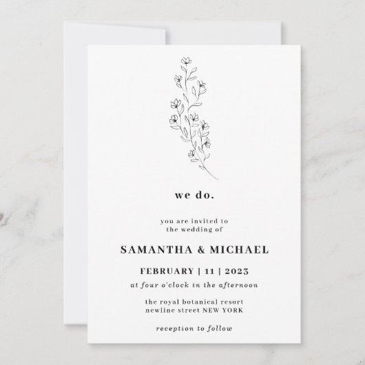 Katoen Boho Wit Helder Botanisch wij doen Kaart (Voorkant)