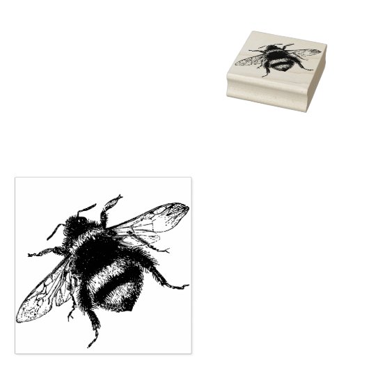 Katoen Bumble Bee  Victoriaans Rubberstempel (Gestempeld)