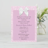 Katoen Chic Couple's Baby Girl Shower Invitation Kaart (Staand voorkant)