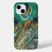 Katoen Damask Peacock Feathers Case-Mate iPhone Case (Achterkant)