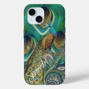 Katoen Damask Peacock Feathers iPhone 15 Case