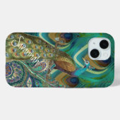 Katoen  Damask Peacock Feathers Case-Mate iPhone Case (Achterkant (horizontaal))