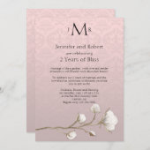 Katoen damast 2e huwelijksverjaardag kaart (Voorkant / Achterkant)