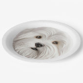 Katoen De Tulear Hond 3D Geïnspireerd Papieren Bordje (Gekanteld)