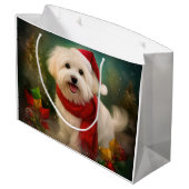 Katoen De Tulear Hond in Sneeuw Kerstmis Groot Cadeauzakje (Achterkant Gekanteld)