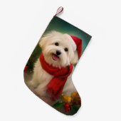 Katoen De Tulear Hond in Sneeuw Kerstmis Kleine Kerstsok (Voorkant (Hangend))