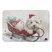 Katoen De Tulear Hond Kerstfeest Badmat (Voorkant)