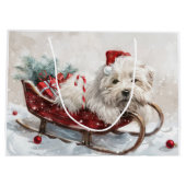 Katoen De Tulear Hond Kerstfeest Groot Cadeauzakje (Achterkant)