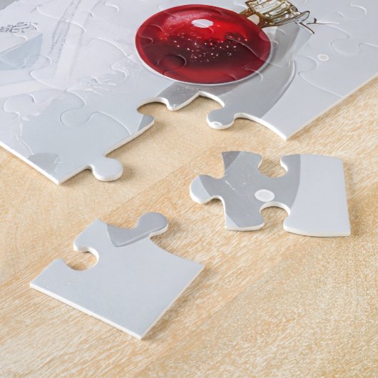 Katoen De Tulear Hond Kerstfeest Legpuzzel (Zijkant)