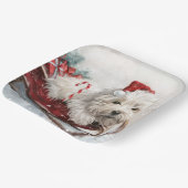 Katoen De Tulear Hond Kerstfeest Papieren Bordje (Gebogen)