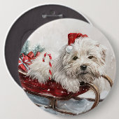 Katoen De Tulear Hond Kerstfeest Ronde Button 6,0 Cm (Voorkant /achterkant)