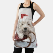 Katoen De Tulear Hond Kerstfeest Schort (Insitu)