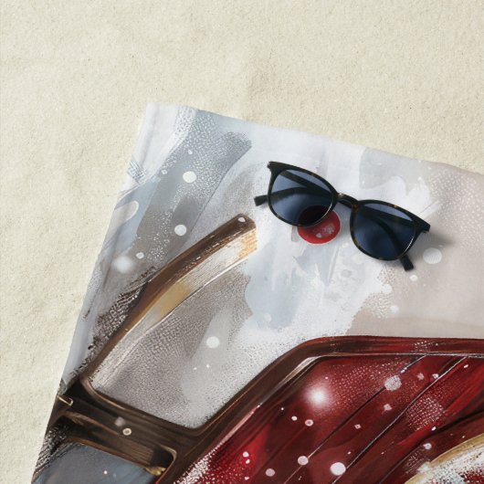 Katoen De Tulear Hond Kerstfeest Strandlaken (In situ)