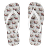 Katoen De Tulear Hond Kerstfeest Teenslippers (Voetbed)